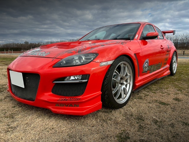 Front exterior of RE-AMEMIYA DEMO CAR SE3P MAZDA RX-8 TYPE-S.