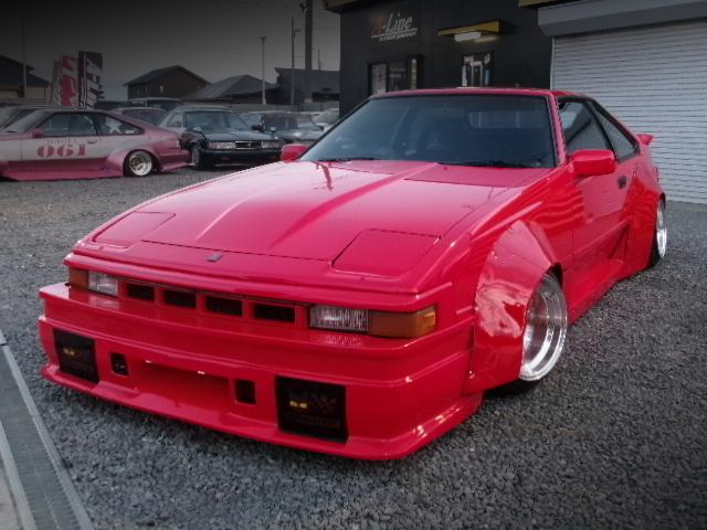 Front exterior of JDM WORKS WIDEBODY A60 CELICA XX GT.