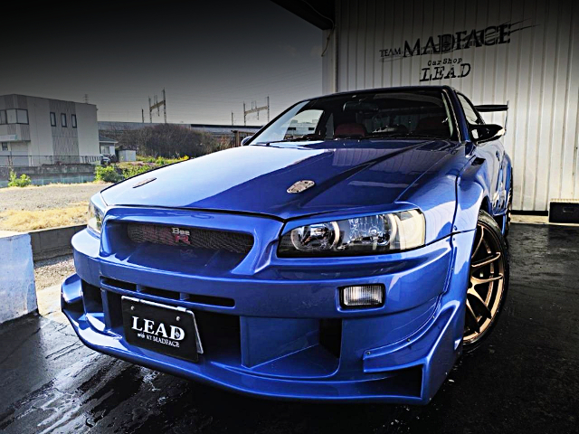 Front exterior of URAS TYPE-GT WIDEBODY ER34 SKYLINE 2-DOOR 25GT TURBO.