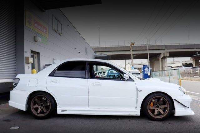 Side exterior of WIDEBODY GDB IMPREZA WRX STI.