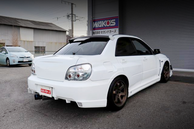Rear exterior of WIDEBODY GDB IMPREZA WRX STI.