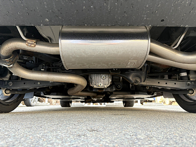 Aftermarket exhaust of GT7 IMPREZA SPORT STI Sport.
