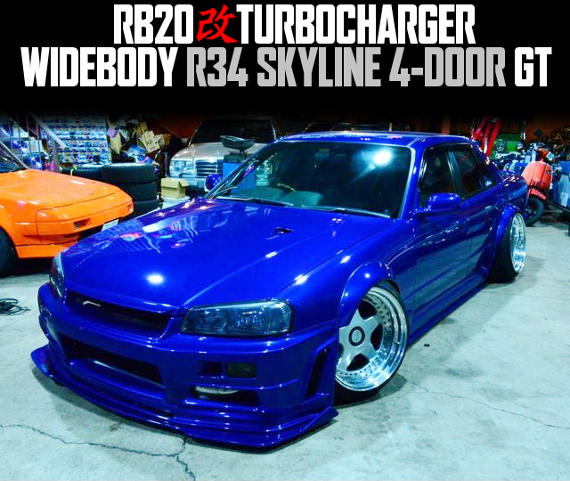 RB20 With TURBOCHARGER in the WIDEBODY R34 SKYLINE 4-DOOR GT.