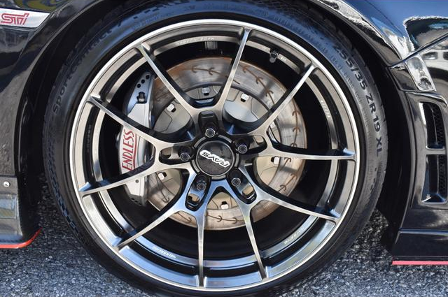 ENDLESS Front Caliper upgraded VAB WRX STI.