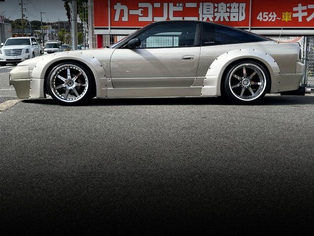 Side exterior of ROCKET BUNNY WIDEBODY 180SX.