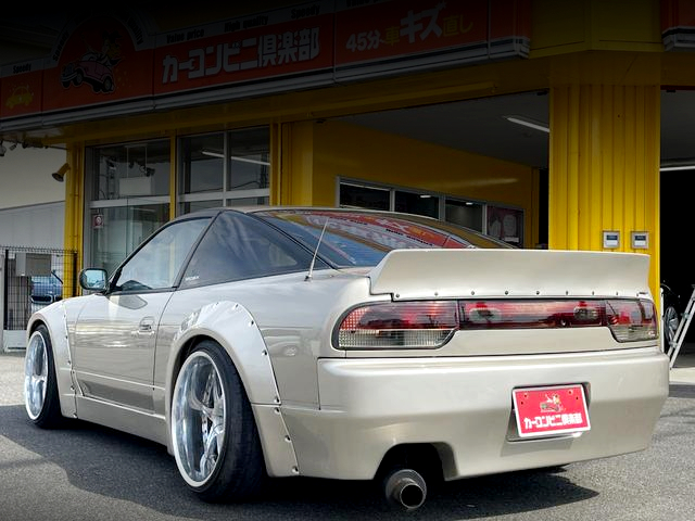 Rear exterior of ROCKET BUNNY WIDEBODY 180SX.
