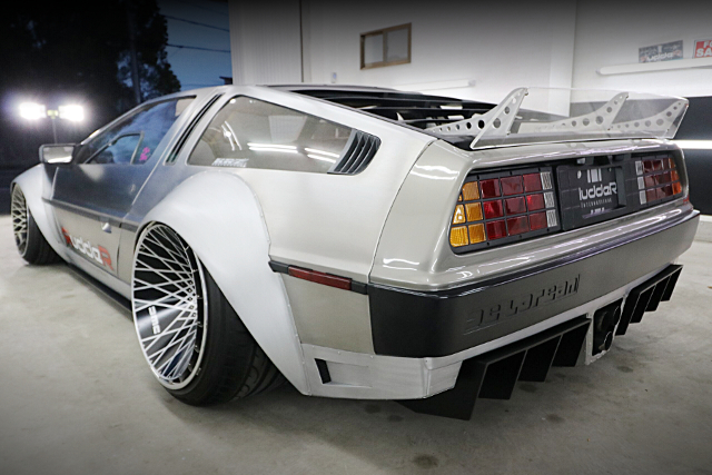 Rear exterior of One-Off Widebody DeLorean DMC-12.