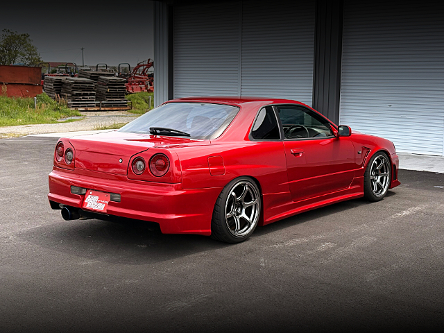 Rear exterior of ER34 SKYLINE 2-DOOR 25GT TURBO.