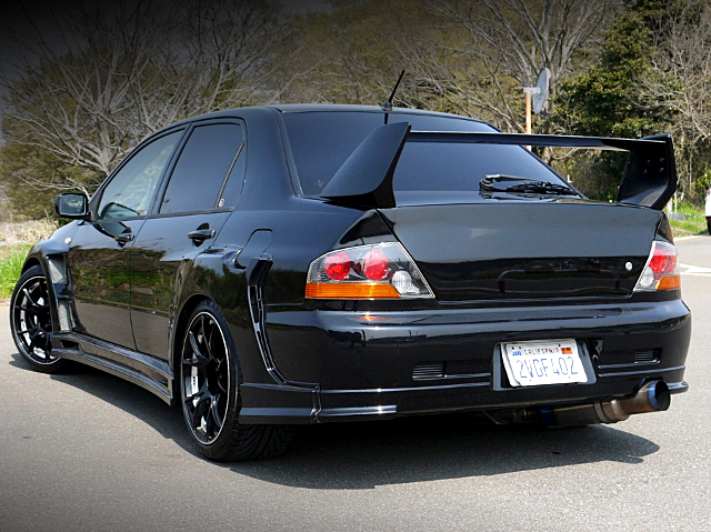Rear exterior of WIDEBODY LANCER EVOLUTION VIII GSR.