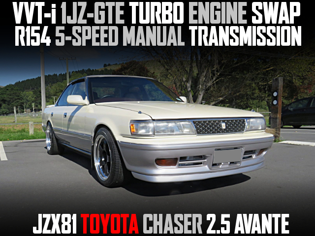 VVT-i 1JZ-GTE TURBO ENGINE SWAP, R154 5-SPEED MANUAL TRANSMISSION, in the JZX81 TOYOTA CHASER 2.5 AVANTE.