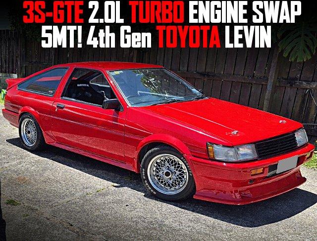 3S-GTE 2.0L TURBO ENGINE swapped 4th Gen TOYOTA LEVIN of 5MT.