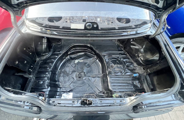 Trunk space of HR32 Skyline 2-Door GT-R Inspired Build.