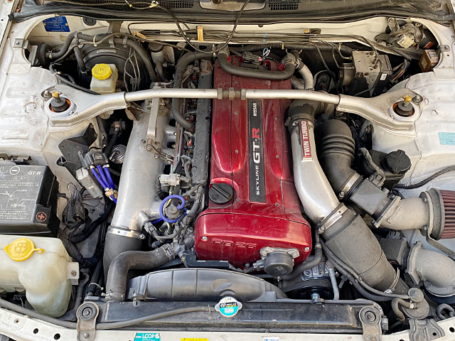 RB26DETT twin turbo engine installed R34 SKYLINE 4-DOOR.