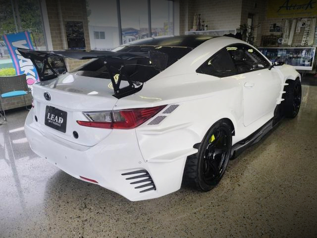 Rear exterior of AVC10 LEXUS RC300h F SPORT.