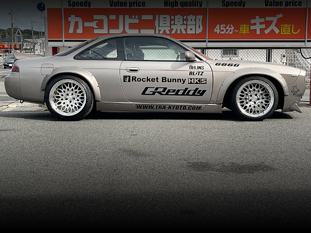 Side exterior of ROCKET BUNNY BOSS V2 BODY S14 SILVIA Q'S.