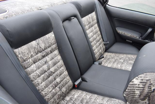 Backseat of JDM VIP custom Y33 GLORIA AUTECH Convertible.