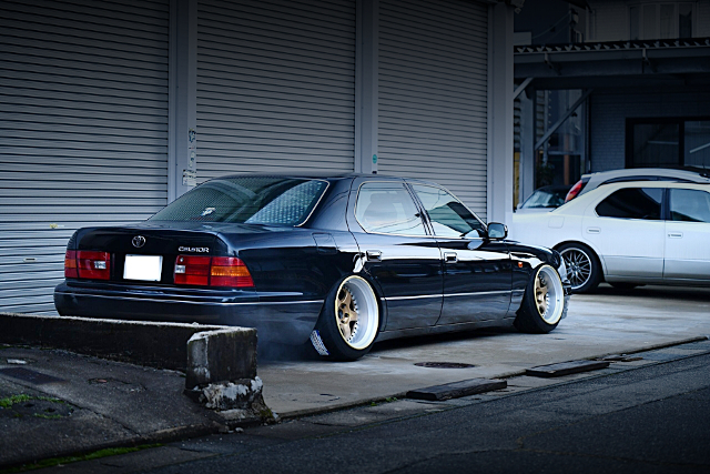 Rear exterior of JDM VIP custom UCF21 CELSIOR 4.0 C-SPEC F-PACKAGE.