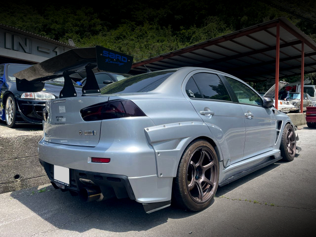 Rear exterior of WIDEBODY LANCER EVOLUTION X GSR.