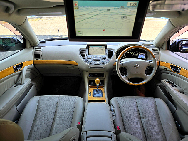 Interior of JDM VIP custom GF50 NISSAN CIMA 450VIP.