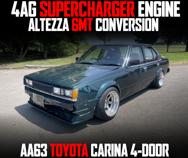4AG SUPERCHARGER ENGINE, ALTEZZA 6MT CONVERSION, in the AA63 TOYOTA CARINA 4-DOOR.