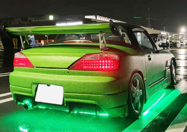 Under Neon lighting of S15 SILVIA style EA11R CAPPUCCINO.