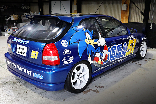 Rear exterior of EK4 CIVIC SiR.