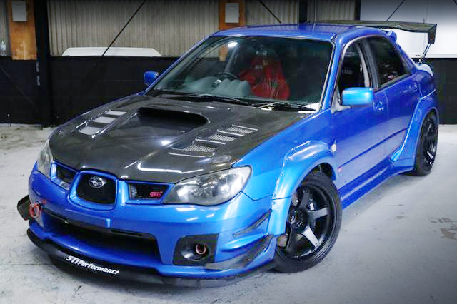 Front exterior of WIDEBODY GDB HAWKEYE WRX STI.