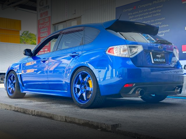 Rear exterior of GRB IMPREZA HATCHBACK WRX STI.