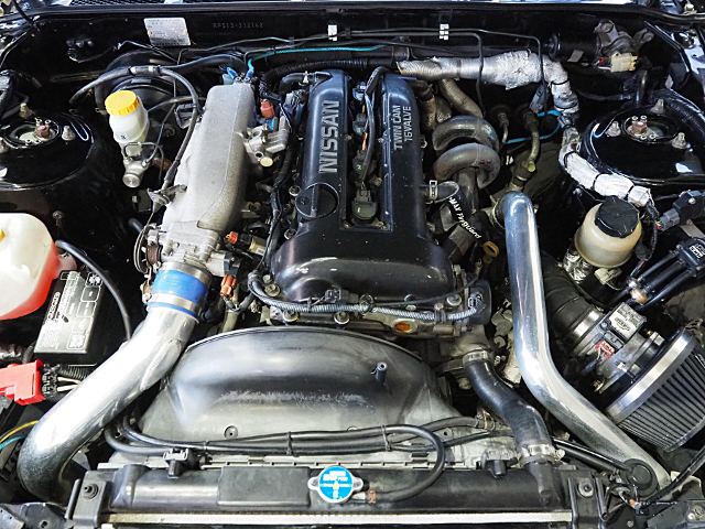 S14 SR20DET TURBO ENGINE installed WIDEBODY RPS13 NISSAN 180SX TYPE-S.
