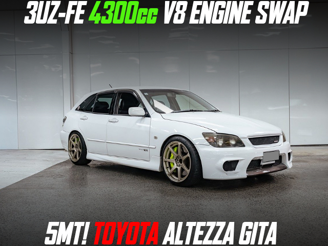 3UZ-FE 4300cc V8 ENGINE swapped TOYOTA ALTEZZA GITA of 5MT.