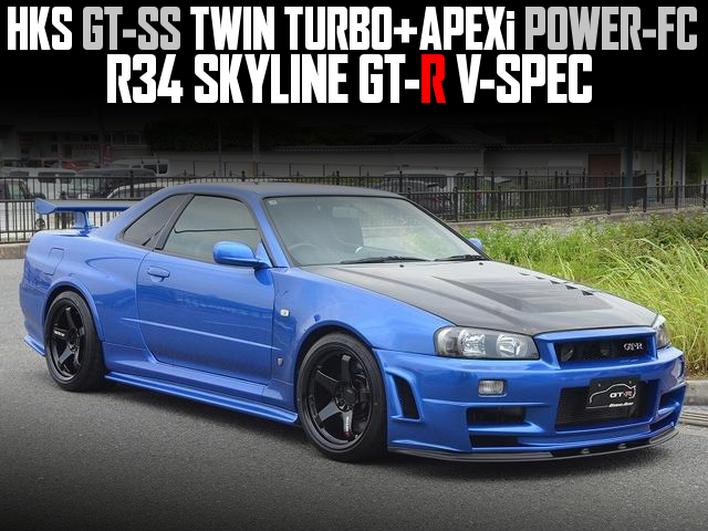 HKS GT-SS TWIN TURBO+APEXi POWER-FC ECU in the R34 SKYLINE GT-R V-SPEC.