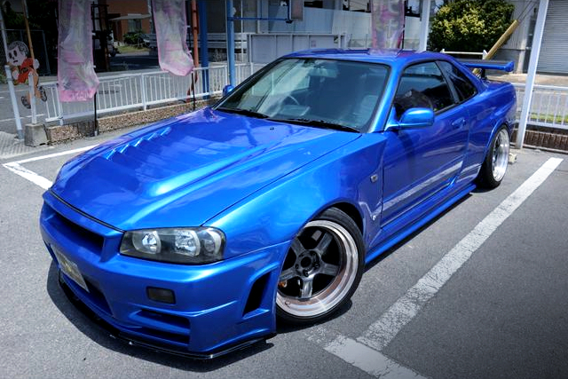 Front exterior of Z-TUNE GT-R style R34 SKYLINE 2-DOOR GT.