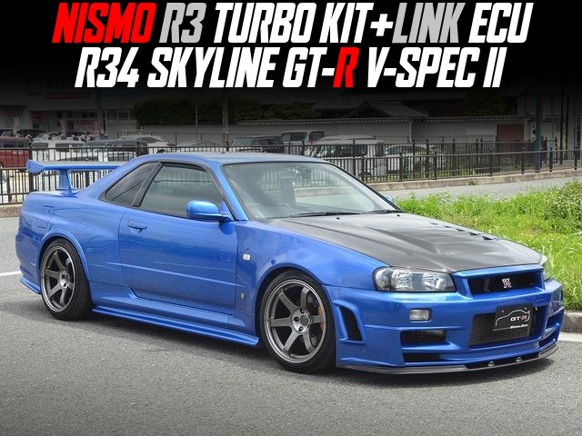 NISMO R3 TURBO KIT+LINK ECU in the R34 SKYLINE GT-R V-SPEC II.