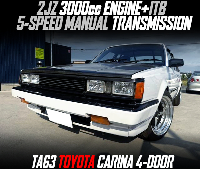 2JZ 3000cc ENGINE+ITB, 5-SPEED MANUAL TRANSMISSION, in the TA63 TOYOTA CARINA 4-DOOR.