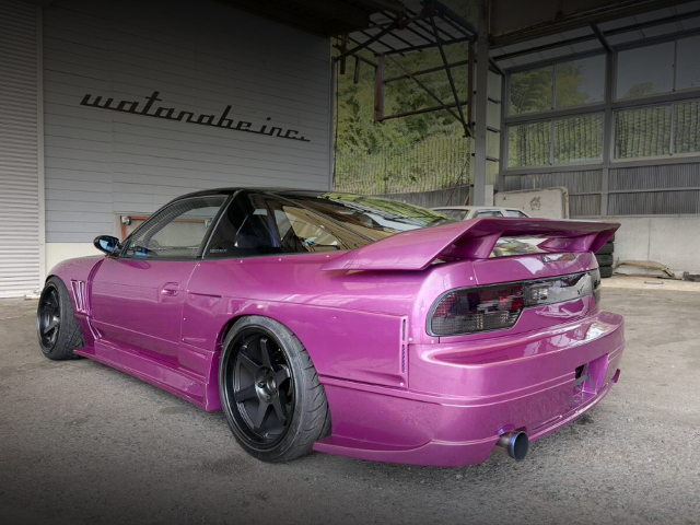 Rear exterior of WIDEBODY RPS13 NISSAN 180SX.