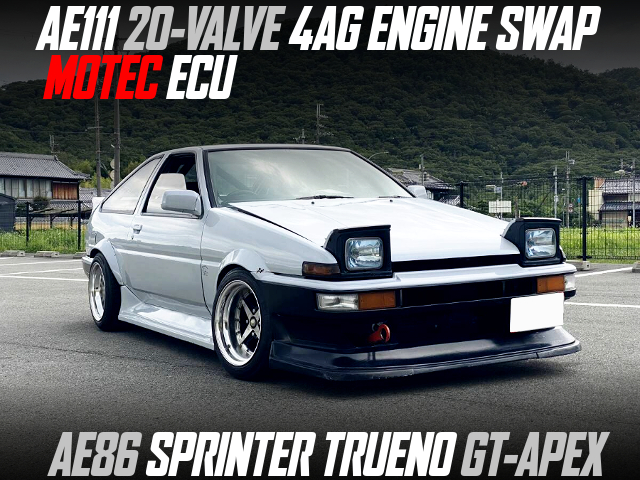 AE111 20-VALVE 4AG ENGINE, MOTEC ECU, in the AE86 SPRINTER TRUENO GT-APEX.