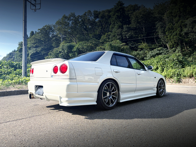 Rear exterior of ER34 SKYLINE 4-DOOR 25GT.
