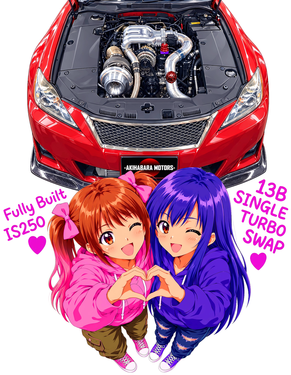 13Bシングルターボ換装 レクサスIS250 × キュートなアニメガール