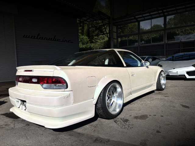 Rear exterior of WIDEBODY RPS13 NISSAN 180SX.