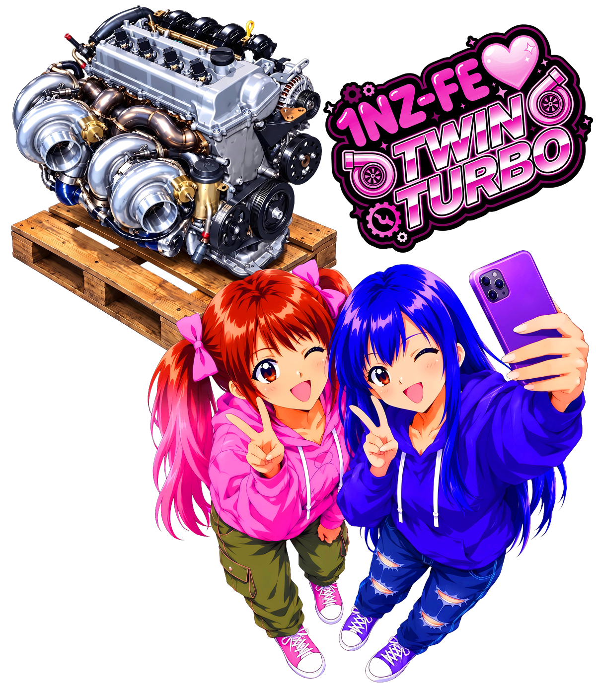 1NZ-FE改ツインターボエンジン × PINKちゃん＆藍姉さん