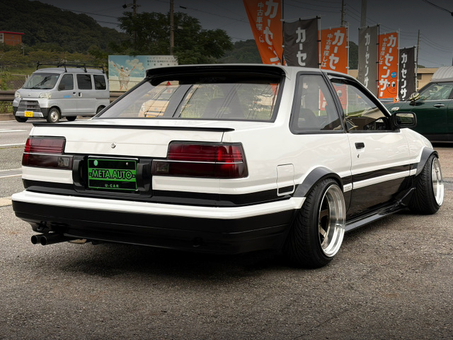 Rear exterior of Stance Custom AE86 SPRINTER TRUENO GT-APEX.
