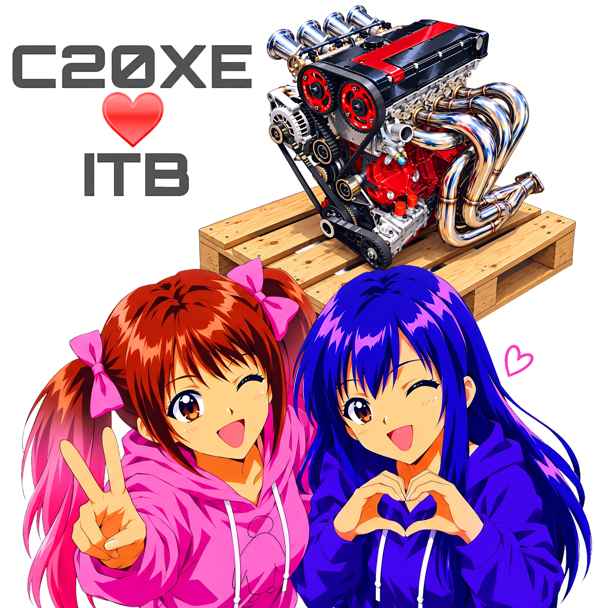 C20XE❤️ITB エンジン × PINKちゃん＆藍姉さん