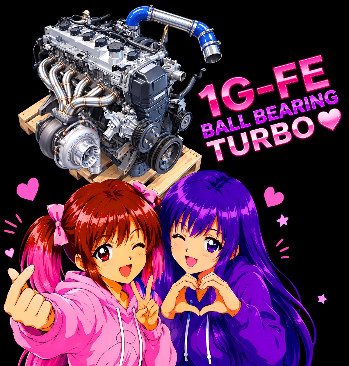 1G-FE改ボールベアリングターボ×PINKちゃん＆藍姉さん