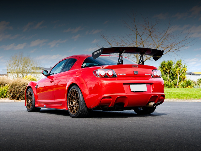 Rear exterior of MAZDA RX-8.