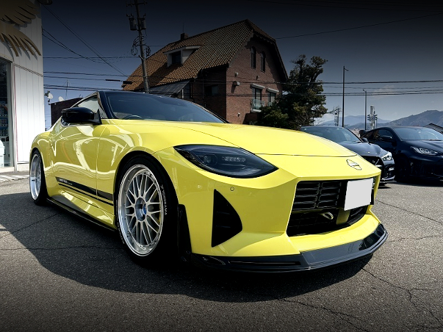 Front exterior of PHOENIX'S POWER modified 500HP RZ34 FAIRLADY Z PROTO SPEC.