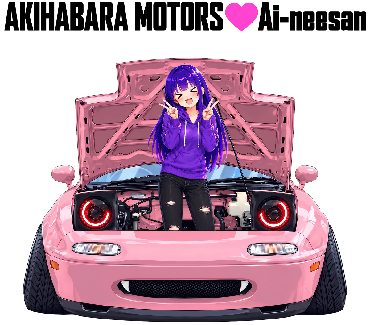 藍姉さん×ピンクNAロードスター エンジン脱着記念！