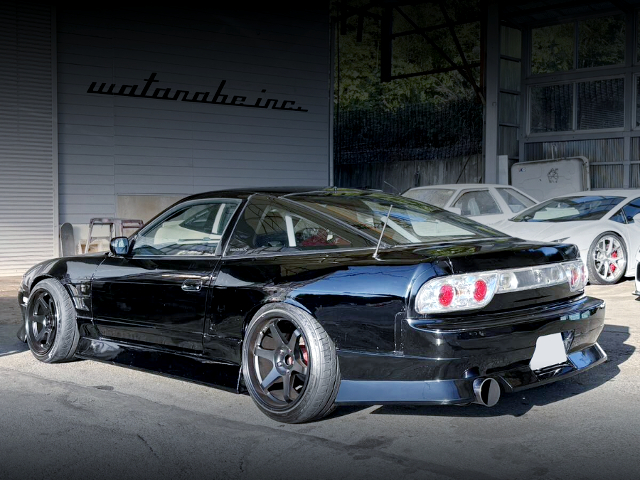 Rear exterior of WIDEBODY RPS13 180SX.