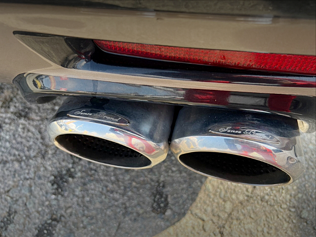 Exhaust Muffler of SENSE BRAND DEMO CAR AWS210 CROWN HYBRID ATHLETE S BLACK STYLE.