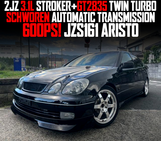 2JZ 3.1L STROKER+GT2835 TWIN TURBO, SCHWOREN AUTOMATIC TRANSMISSION, modified 600PS JZS161 ARISTO.