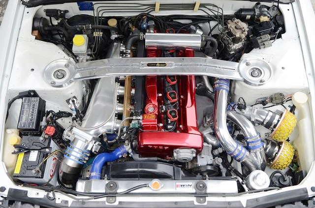 RB26 With HKS 2.8L STROKER KIT and TRUST T517Z 10cm TWIN TURBO.